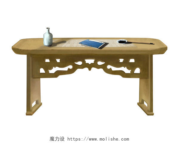 古风水彩浅色系桌子古风桌子家具